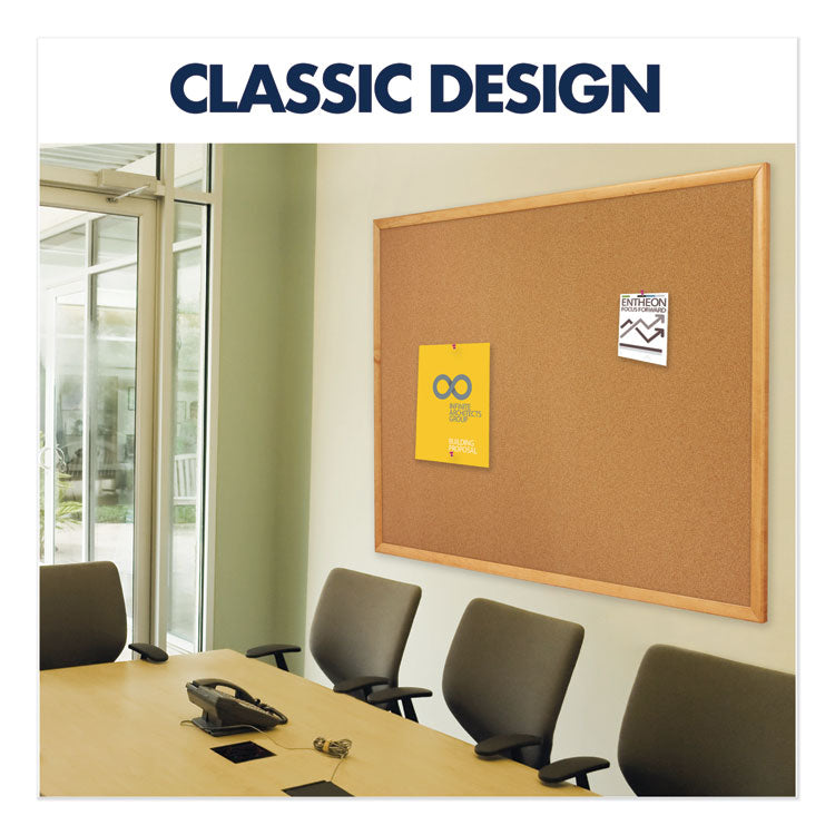 Quartet® Classic Series Cork Bulletin Board, 96 x 48, Tan Surface, Oak Fiberboard Frame (QRT308)