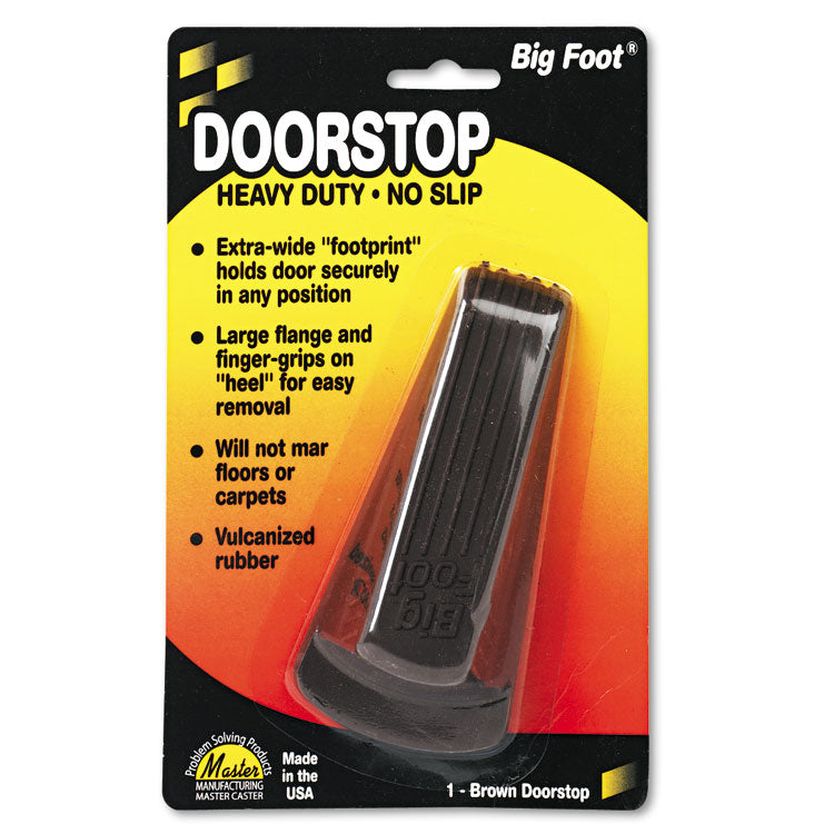 Master Caster® Big Foot Doorstop, No Slip Rubber Wedge, 2.25w x 4.75d x 1.25h, Brown (MAS00920) Each