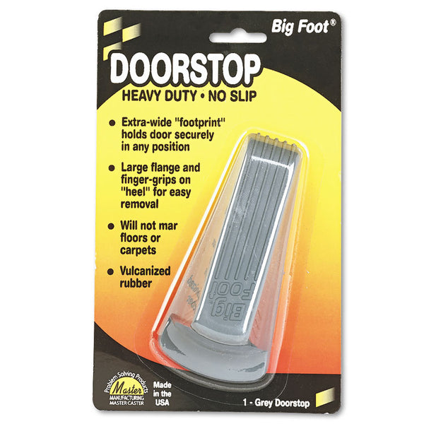 Master Caster® Big Foot Doorstop, No Slip Rubber Wedge, 2.25w x 4.75d x 1.25h, Gray (MAS00941) Each