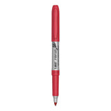 BIC® Intensity Fine Tip Permanent Marker, Fine Bullet Tip, Rambunctious Red, Dozen (BICGPM11RD)