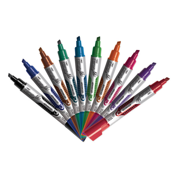 BIC® Intensity Advanced Dry Erase Marker, Tank-Style, Broad Chisel Tip, Assorted Colors, Dozen (BICGELITP121AST)