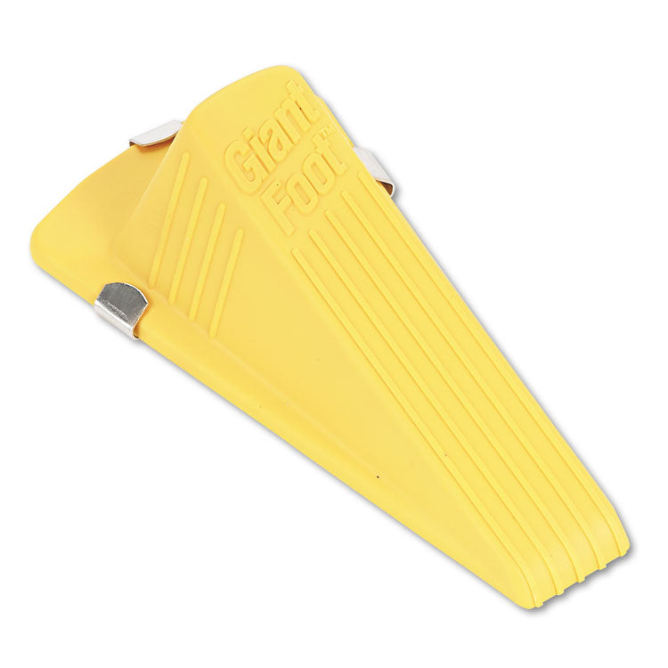 Master Caster® Giant Foot Magnetic Doorstop, No-Slip Rubber Wedge, 3.5w x 6.75d x 2h, Yellow (MAS00967) Each
