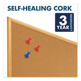 Quartet® Bulletin/Dry-Erase Board, Melamine/Cork, 36 x 24, Brown/White Surface, Oak Finish Frame (QRTS553) Each