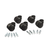 Master Caster® Deluxe Futura Casters, Flush Mount, Grip Ring Type B and Type K Stems, 2.19" Soft Polyurethane Wheel, Matte Black, 5/Set (MAS23620) Set of 5