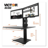 Victor® High Rise Dual Monitor Standing Desk Workstation, 28" x 23" x 10.5" to 15.5", Black (VCTDC350A) Each