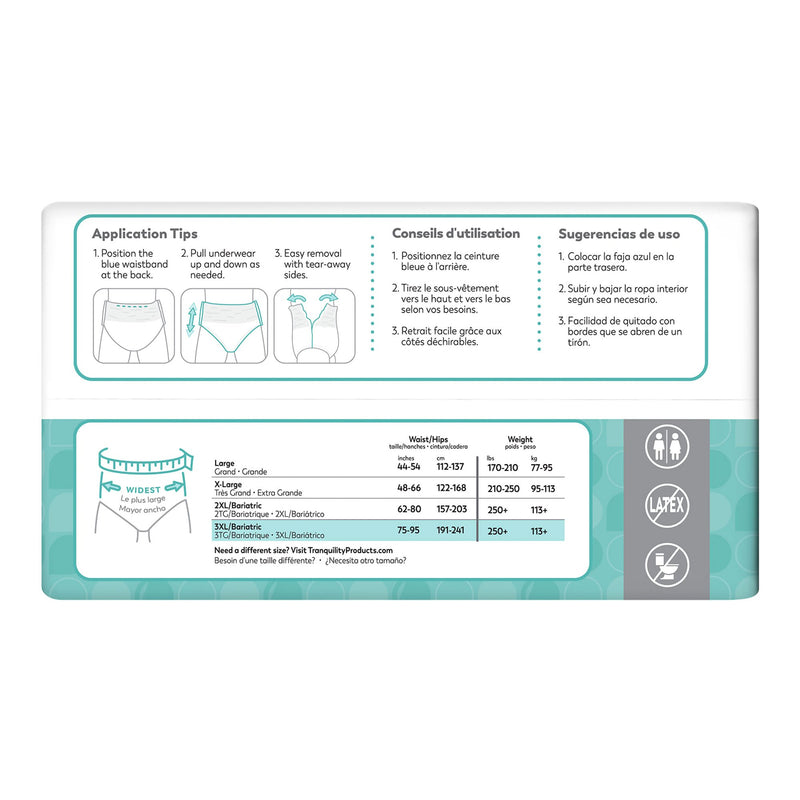Tranquility® Essential Unisex Adult Absorbent Underwear Pull On with Tear Away Seams 3X-Large Disposable Heavy Absorbency (1252479_CS) 40/CS