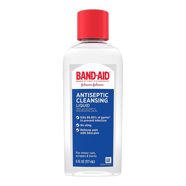 Band-Aid® Pain Relieving Antiseptic BZK (Benzalkonium Chloride) / Lidocaine HCl Liquid 6 oz. Bottle (1228822_EA) 1/EA