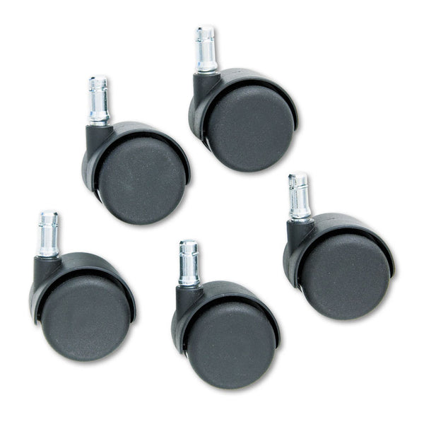 Master Caster® Safety Casters, Standard Neck, Grip Ring Type B Stem, 2" Hard Nylon Wheel, Matte Black, 5/Set (MAS64234) Set of 5