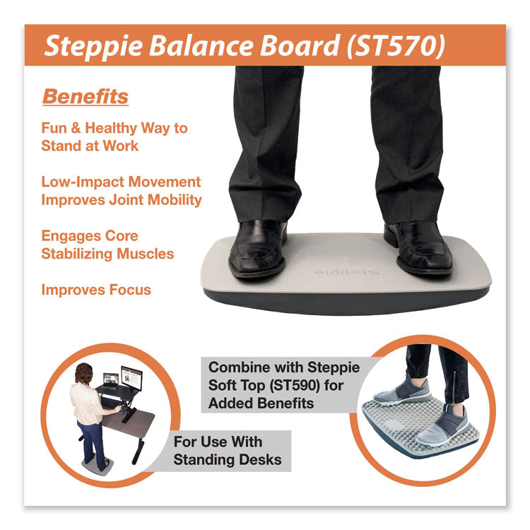 Victor® Steppie Balance Board, 22.5w x 14.5d x 2.13h, Two-Tone Gray (VCTST570) Each