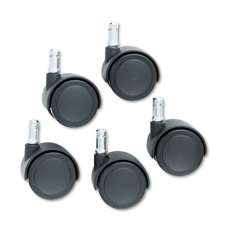 Master Caster® Safety Casters, Standard Neck, Grip Ring Type B Stem, 2" Soft Polyurethane Wheel, Matte Black, 5/Set (MAS64334) Set of 5
