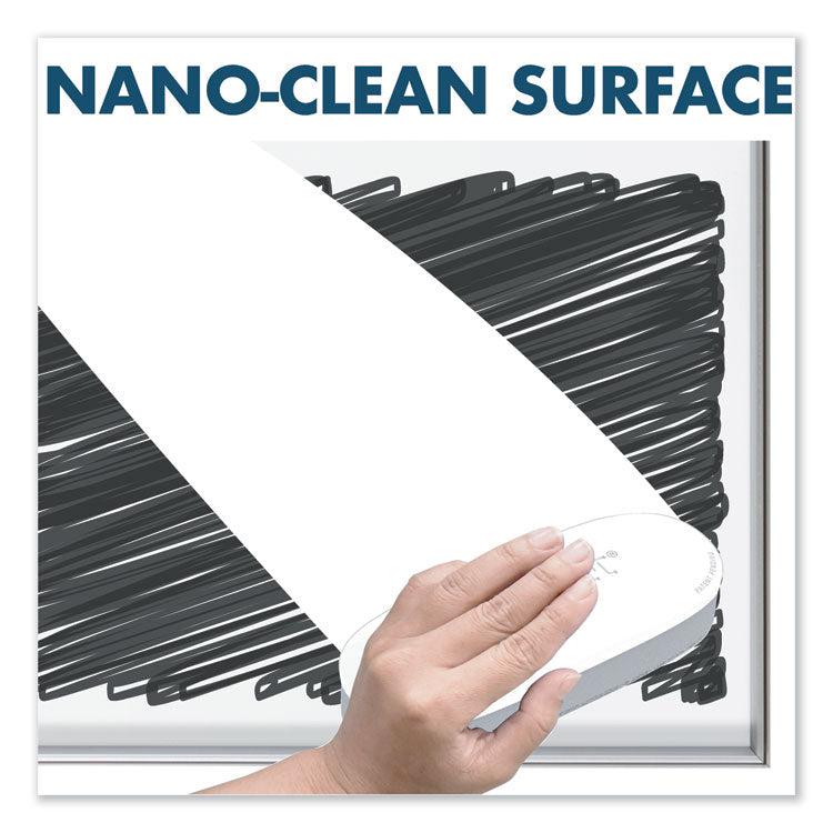 Quartet® Fusion Nano-Clean Magnetic Whiteboard, 72 x 48, White Surface, Silver Aluminum Frame (QRTNA7248F) Each