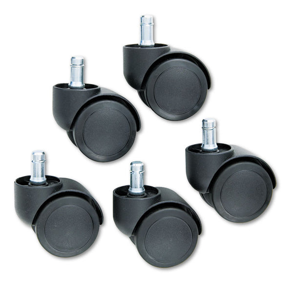 Master Caster® Safety Casters, Oversized Neck, Grip Ring Type B Stem, 2" Soft Polyurethane Wheel, Matte Black, 5/Set (MAS64335) Set of 5