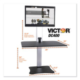 Victor® High Rise Electric Standing Desk Workstation, Single Monitor, 28" x 23" x 20.25", Black/Aluminum, Ships in 1-3 Business Days (VCTDC400)