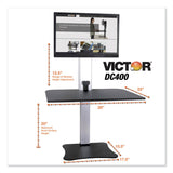 Victor® High Rise Electric Standing Desk Workstation, Single Monitor, 28" x 23" x 20.25", Black/Aluminum, Ships in 1-3 Business Days (VCTDC400) Each