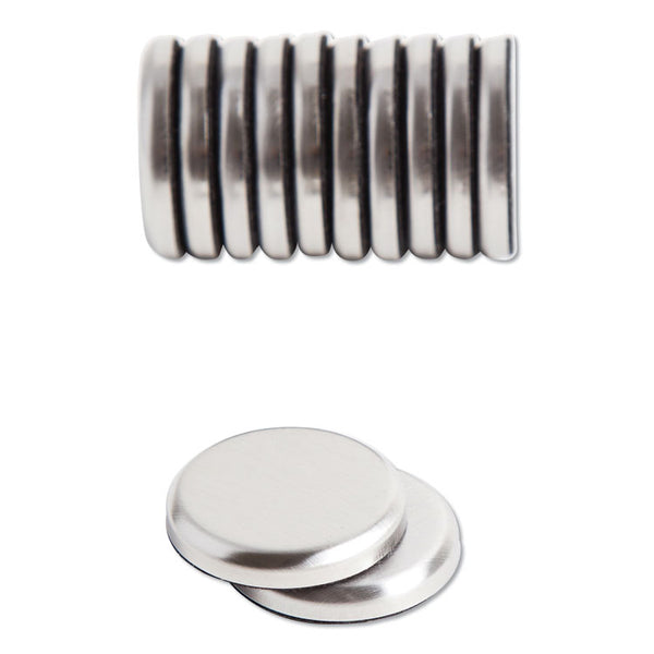 U Brands High Energy Magnets, Circle, Silver, 1.25" Diameter, 12/Pack (UBR2911U0012) Pack of 12