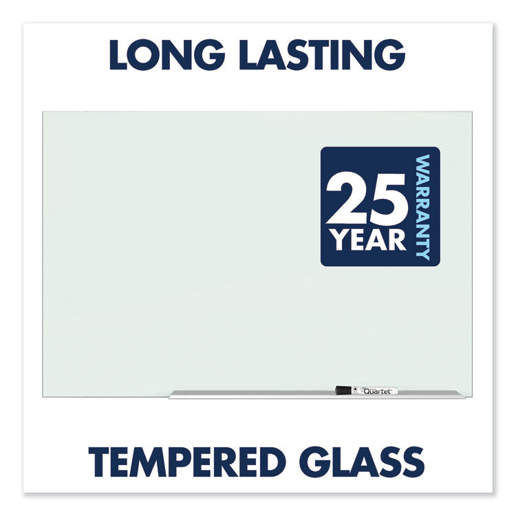 Quartet® Element Framed Magnetic Glass Dry-Erase Boards, 74 x 42, White Surface, Silver Aluminum Frame (QRTG7442E) Each