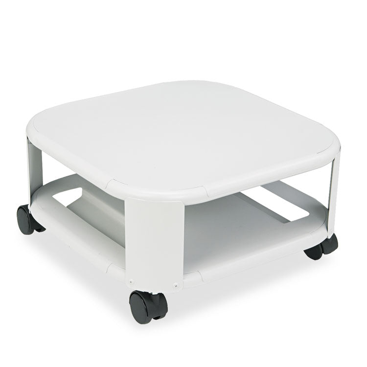 Master® Mead-Hatcher Mobile Printer Stand, Metal, 2 Shelves, 75 lb Capacity, 17.8" x 17.8" x 8.5", Platinum (MAT24050) Each