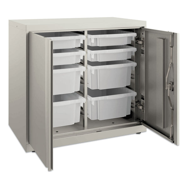 HON® Flagship Storage Cabinet with 4 Small and 4 Medium Bins, 30w x 18d x 28h, Loft (HONSC182830LGLO)