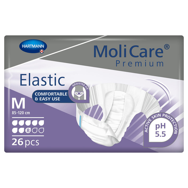 MoliCare® Premium Elastic 8D Unisex Adult Incontinence Brief Medium Disposable Heavy Absorbency (1174291_BG) 26/BG