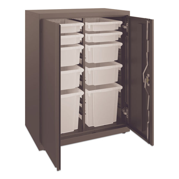 HON® Flagship Storage Cabinet with 4 Small, 4 Medium and 2 Large Bins, 30w x 18d x 39.13h, Charcoal (HONSC183930LGS)