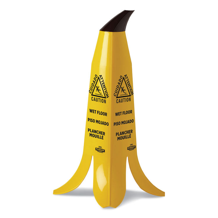 Impact® Banana Wet Floor Cones, 11 x 11.15 x 23.25, Yellow/Brown/Black (IMPB1001) Each