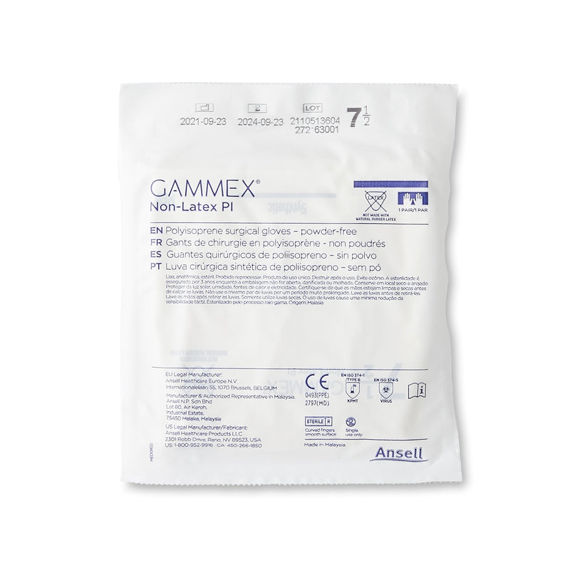 GAMMEX® Non-Latex PI Surgical Glove Size 7.5 Sterile Polyisoprene Standard Cuff Length Micro-Textured White Chemo Tested (765479_CS) 200/CS