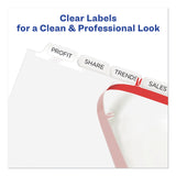 Avery® Print and Apply Index Maker Clear Label Dividers, Extra Wide Tab, 8-Tab, 11.25 x 9.25, White, 1 Set (AVE11439)