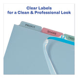 Avery® Print and Apply Index Maker Clear Label Plastic Dividers with Printable Label Strip, 5-Tab, 11 x 8.5, Assorted Tabs, 1 Set (AVE11452)