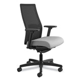 HON® Ignition 2.0 4-Way Stretch Mid-Back Mesh Task Chair, Supports 300 lb, 17" to 21" Seat Height, Frost Seat, Black Back/Base (HONI2M2AMLC22TK)