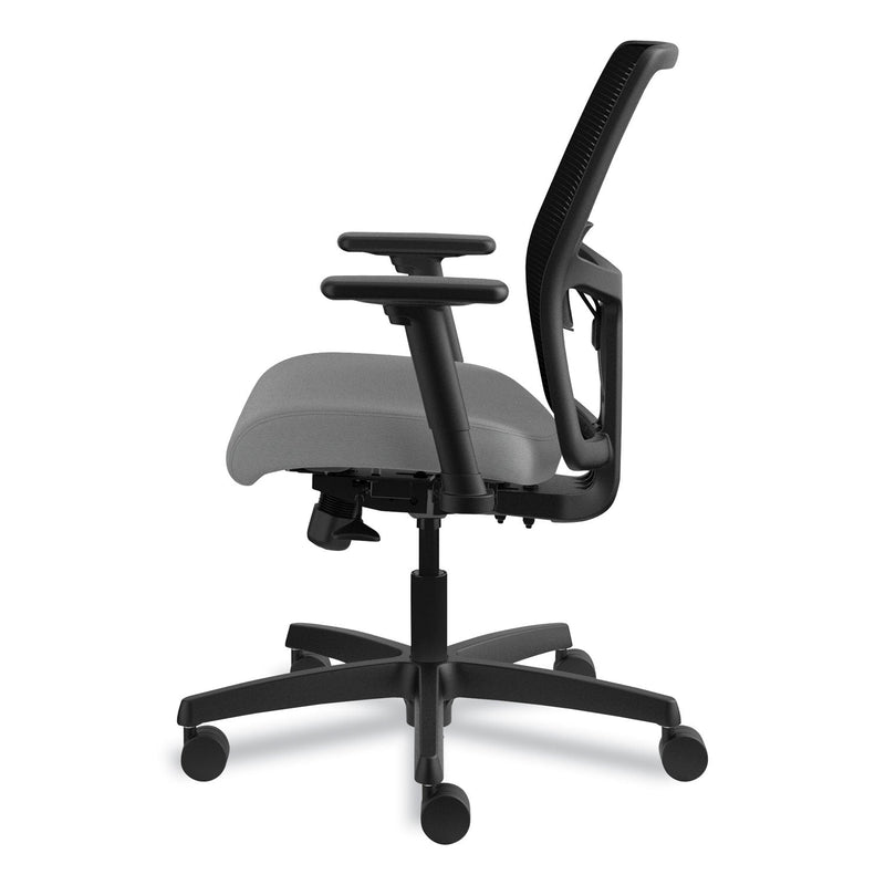 HON® Ignition 2.0 4-Way Stretch Low-Back Mesh Task Chair, Supports 300 lb, 17" to 21" Seat Height, Frost Seat, Black Back/Base (HONI2L1AMLC22TK)