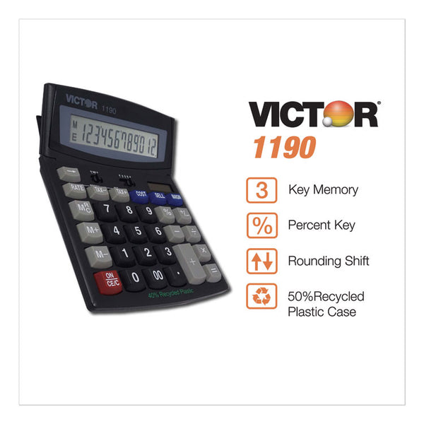 Victor® 1190 Executive Desktop Calculator, 12-Digit LCD (VCT1190)