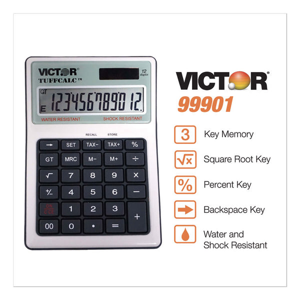 Victor® TUFFCALC Desktop Calculator, 12-Digit LCD (VCT99901) Each