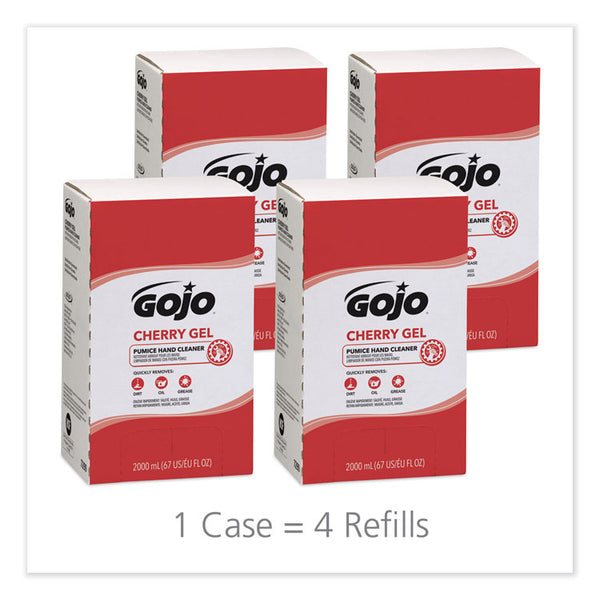 GOJO® Cherry Gel Pumice Hand Cleaner, Cherry Scent, 2,000 ml Refill, 4/Carton (GOJ729004)