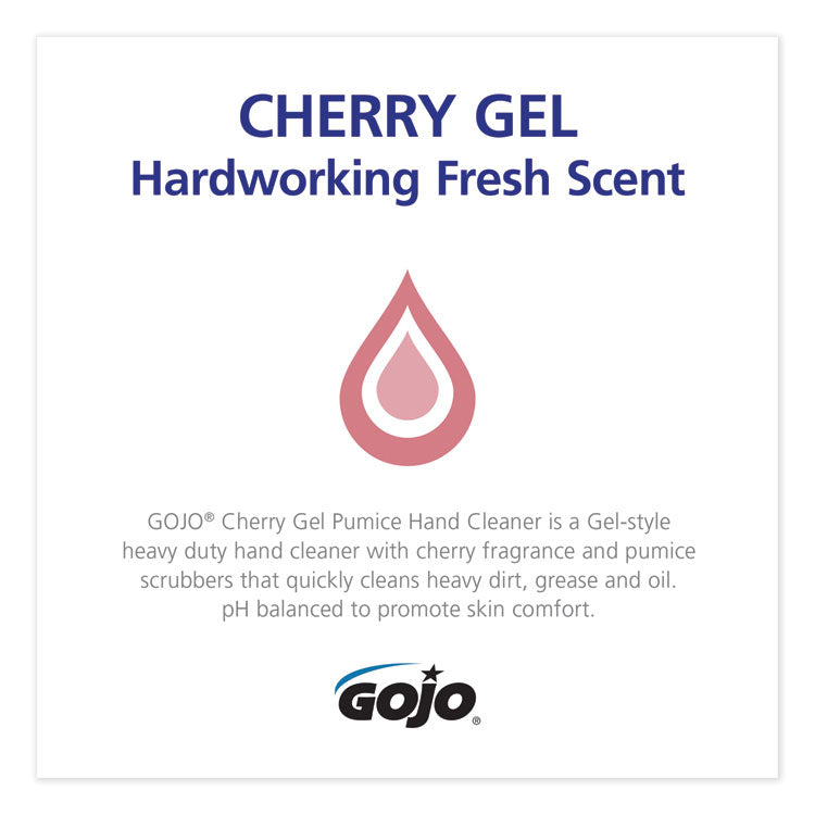 GOJO® Cherry Gel Pumice Hand Cleaner, Cherry Scent, 2,000 ml Refill, 4/Carton (GOJ729004)