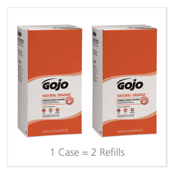 GOJO® NATURAL ORANGE Pumice Hand Cleaner Refill, Citrus Scent, 5,000 mL, 2/Carton (GOJ7556)