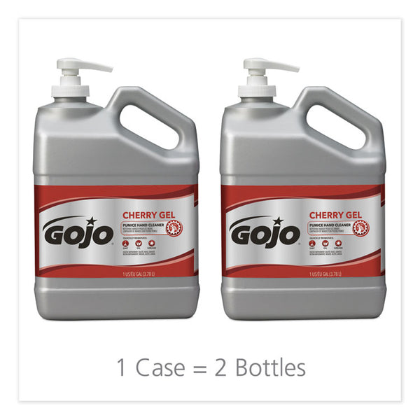 GOJO® Cherry Gel Pumice Hand Cleaner, Cherry Scent, 1 gal Bottle, 2/Carton (GOJ235802)