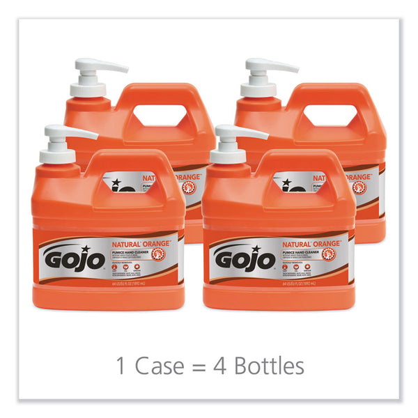 GOJO® NATURAL ORANGE Pumice Hand Cleaner, Citrus, 0.5 gal Pump Bottle, 4/Carton (GOJ095804)