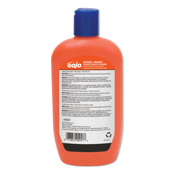 GOJO® NATURAL ORANGE Pumice Hand Cleaner, Citrus, 14 oz Bottle, 12/Carton (GOJ095712CT) Case of 12