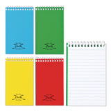 National® Paper Blanc Xtreme White Wirebound Memo Pads, Narrow Rule, Randomly Assorted Cover Colors, 60 White 3 x 5 Sheets (RED31120) Each
