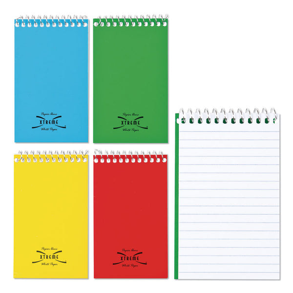 National® Paper Blanc Xtreme White Wirebound Memo Pads, Narrow Rule, Randomly Assorted Cover Colors, 60 White 3 x 5 Sheets (RED31120)
