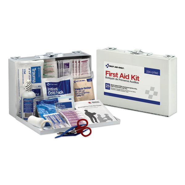 First Aid Only™ First Aid Kit for 25 People, 104 Pieces, OSHA Compliant, Metal Case (FAO224U) Each