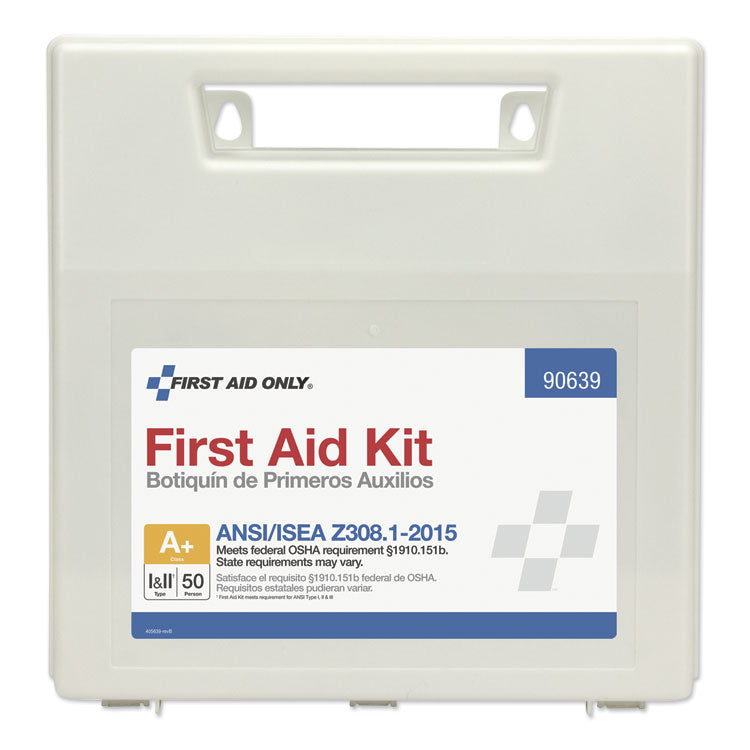 First Aid Only™ ANSI Class A+ First Aid Kit for 50 People, 183 Pieces, Plastic Case (FAO90639) 1 Kit