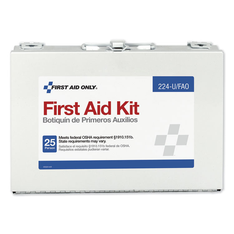 First Aid Only™ First Aid Kit for 25 People, 104 Pieces, OSHA Compliant, Metal Case (FAO224U) Each