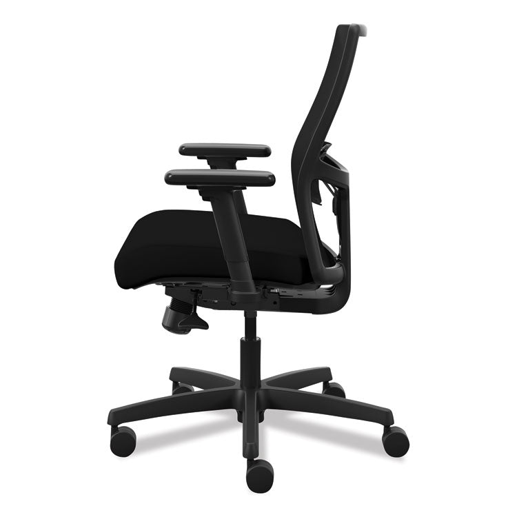 HON® Ignition 2.0 4-Way Stretch Low-Back Mesh Task Chair, Supports Up to 300 lb, 16.75" to 21.25" Seat Height, Black (HONITLMK1MC10B)