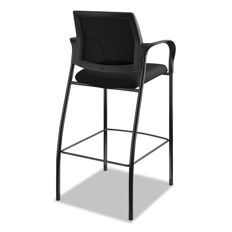 HON® Ignition 2.0 Ilira-Stretch Mesh Back Cafe Height Stool, Supports Up to 300 lb, 31" High Seat, Black Seat/Back, Black Base (HONIC108IMCU10)