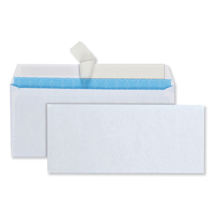 Quality Park™ Security Envelope, #10, Commercial Flap, Redi-Strip Adhesive Closure, 4.13 x 9.5, White, 500/Box (QUA90019) Box of 500
