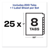 Avery® Print and Apply Index Maker Clear Label Unpunched Dividers, 8-Tab, 11 x 8.5, White, White Tabs, 25 Sets (AVE11444)