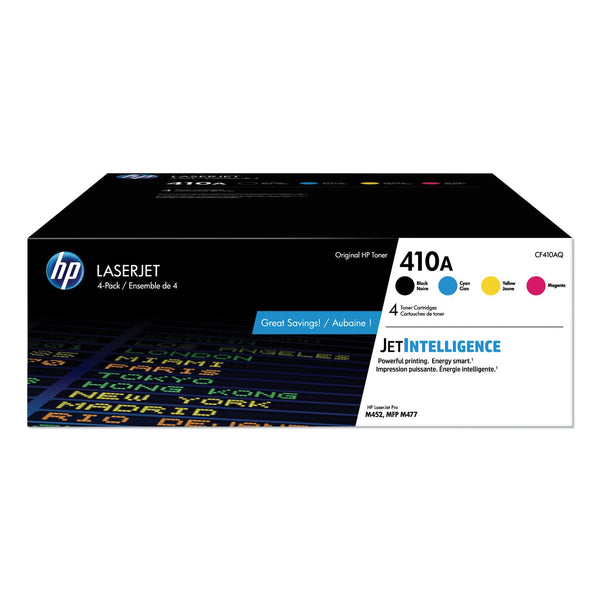 HP HP 410A, (CF410A-Q) 4-Pack Black/Cyan/Magenta/Yellow Original LaserJet Toner Cartridges (HEWCF410AQ)