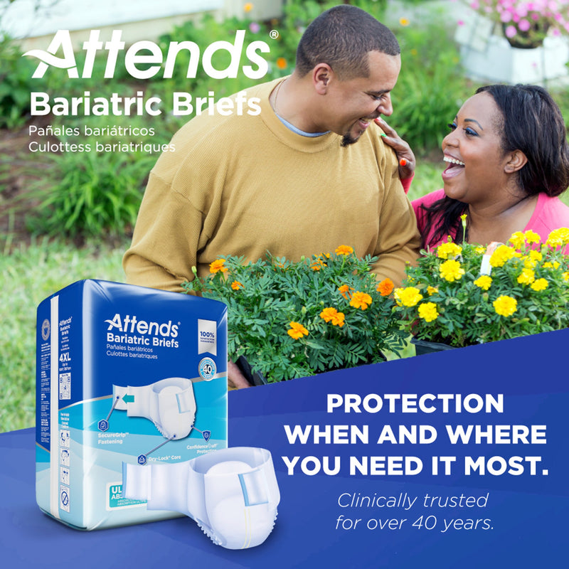Attends® Bariatric Unisex Adult Incontinence Brief 4X-Large Disposable Heavy Absorbency (955308_CS) 32/CS