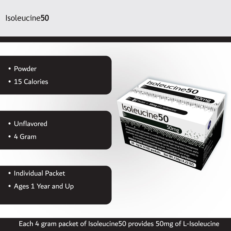 Isoleucine50 Oral Supplement Unflavored Powder 4 Gram Individual Packet (1140727_EA) 1/EA